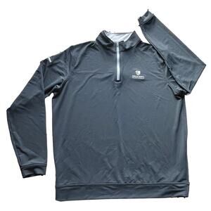 Peter Millar Crown Wells Fargo Championship Golf 1/4 Zip Pullover Black L Men